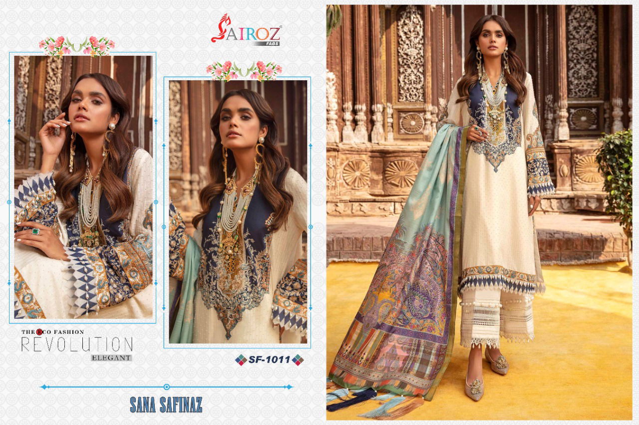 Sairoz Sana Latest Fancy Designer Safinaz Premium Pure Cootton Pakistani  Dress Collection